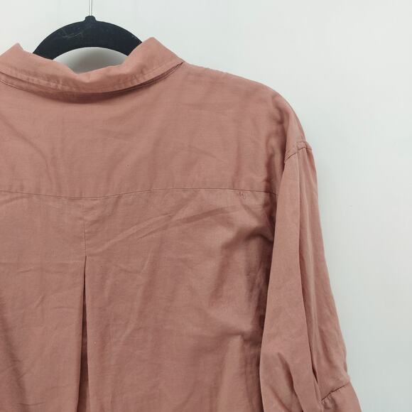 Athleta Mauve Pink Blouse Button Up Size Medium - Picture 10 of 12